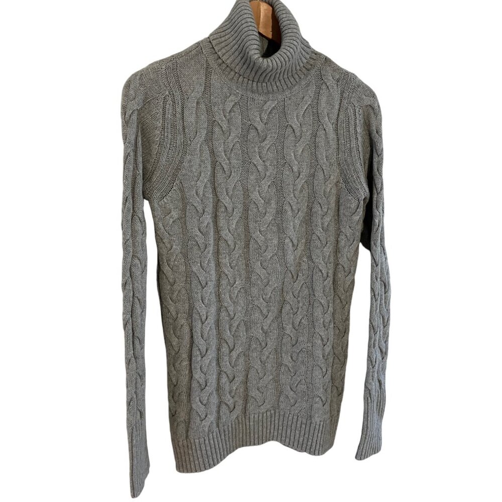 Qi Turtleneck Cable Sweater Cashmere (12%) women size small